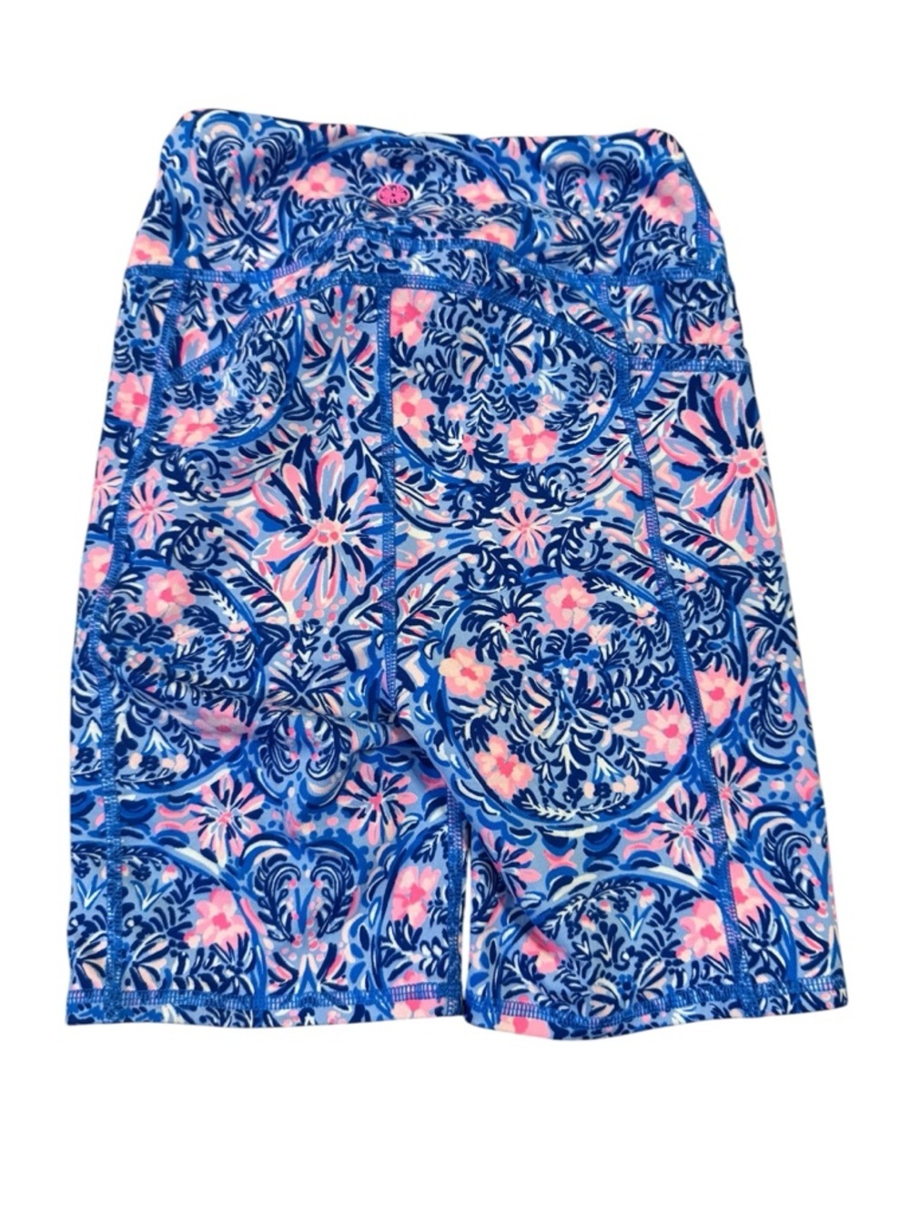 Lilly Pulitzer Blue & Pink Floral Performance Bike Shorts - Picture 3 of 3